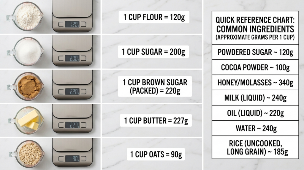 Cups to Grams Ingredient-Specific Conversions