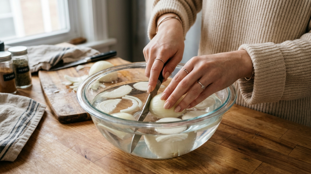 Cutting Onions in a Bowl of Water Actually Works