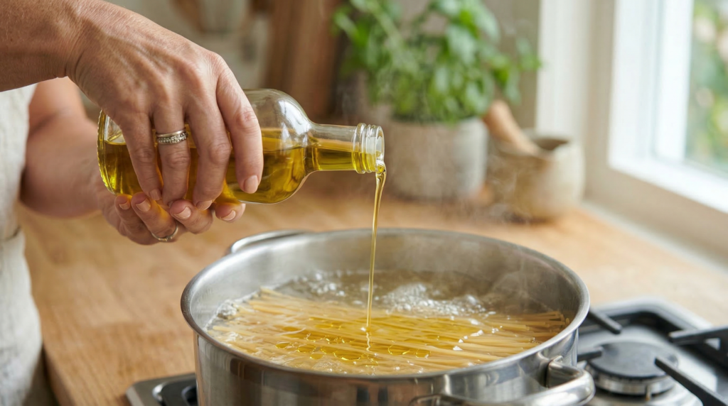 Does adding oil to pasta water do anything
