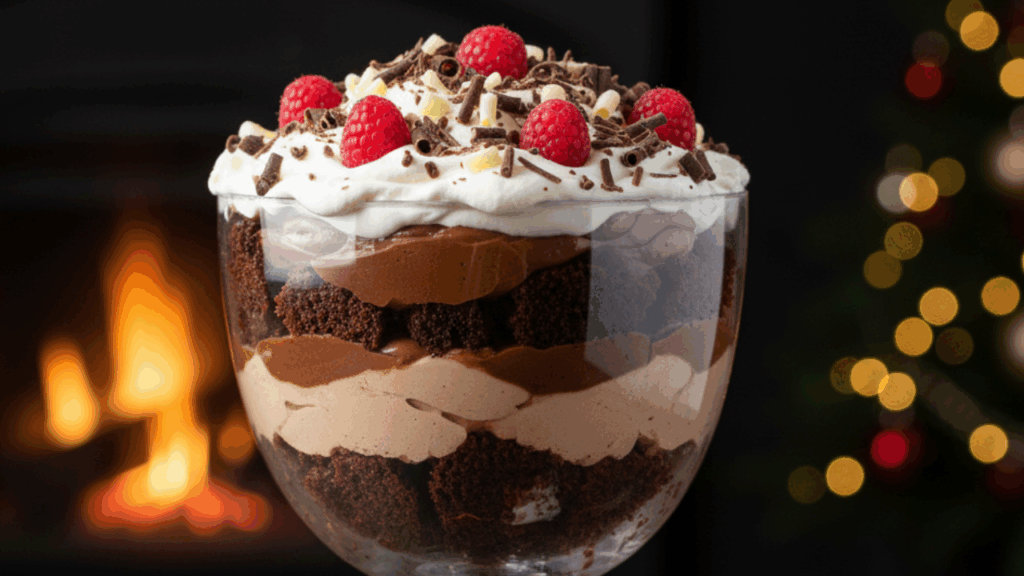 Triple Chocolate Trifle Christmas Dessert