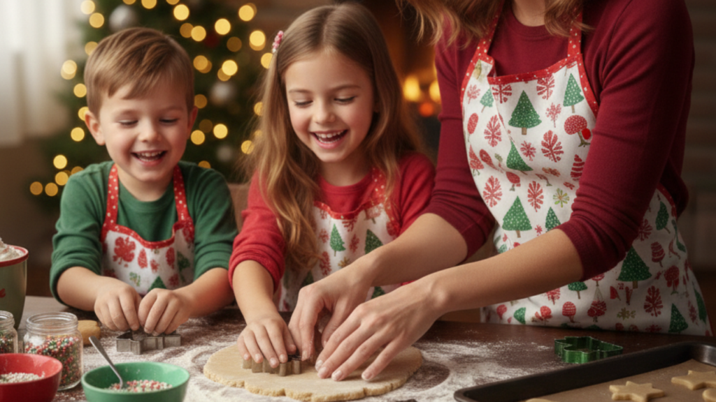Making Christmas cookies with kids