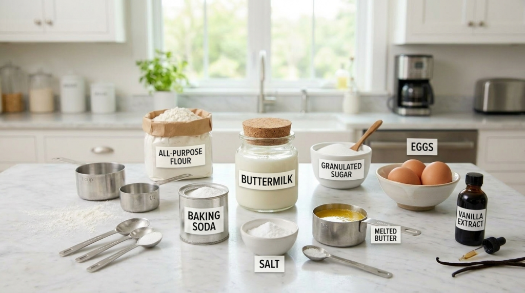 How to Make Buttermilk Pancakes Ingredients
