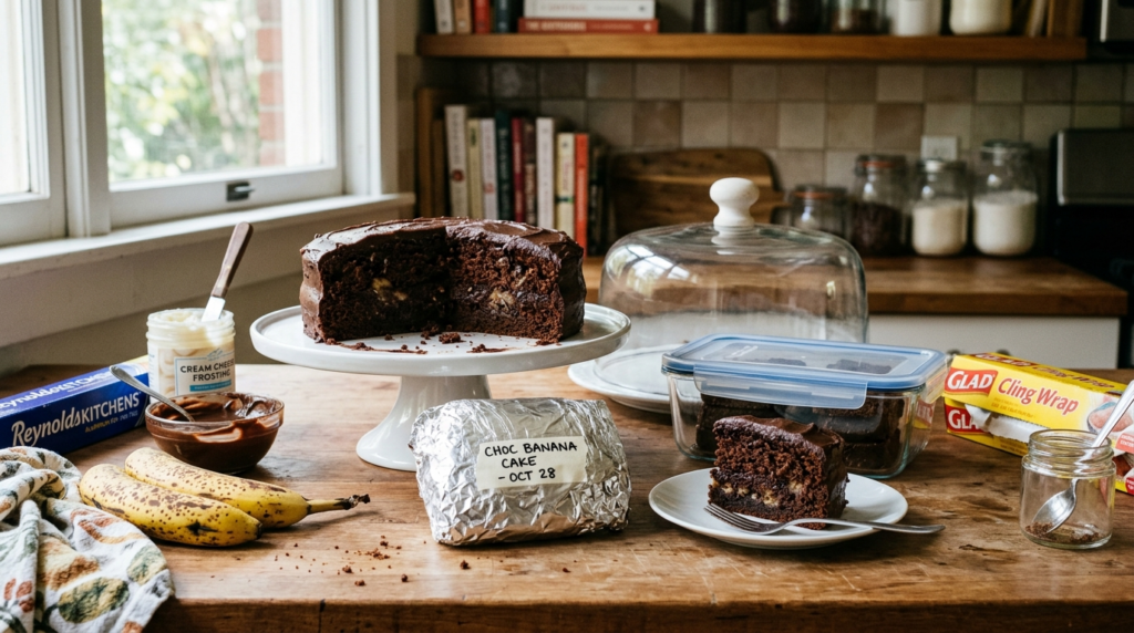How to Store Chocolate Banana Cake and Make It Ahead