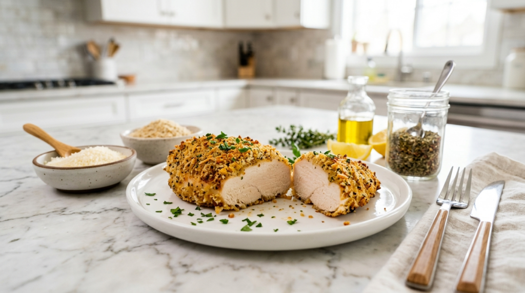 2. Baked Parmesan Chicken Breast with Crispy Crust