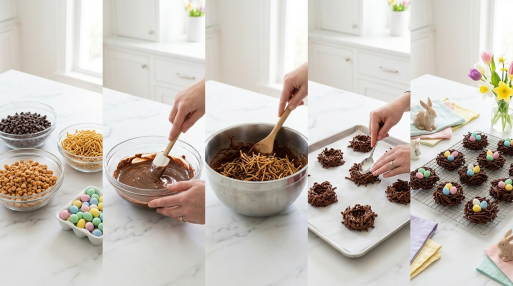 How I Actually Make Easter Bird's Nest Cookies - The Whole Process