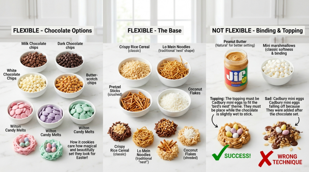 Substitutions for Easter Bird's Nest Cookies What's Flexible and What's Not