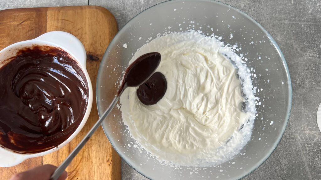 Fold the ganache into the cream